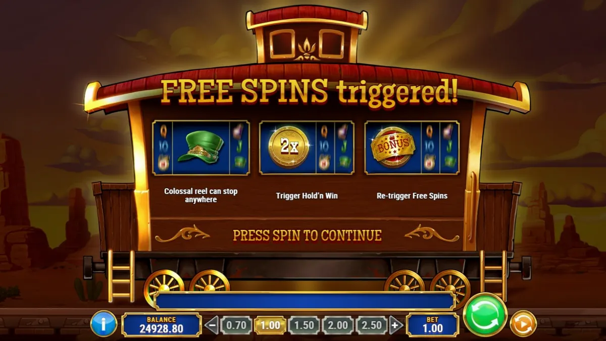 Tampilan antarmuka slot Track'n Gold pada layar ponsel pintar